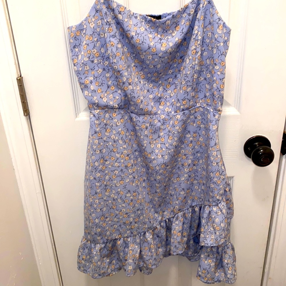 MIDI floral blue dress